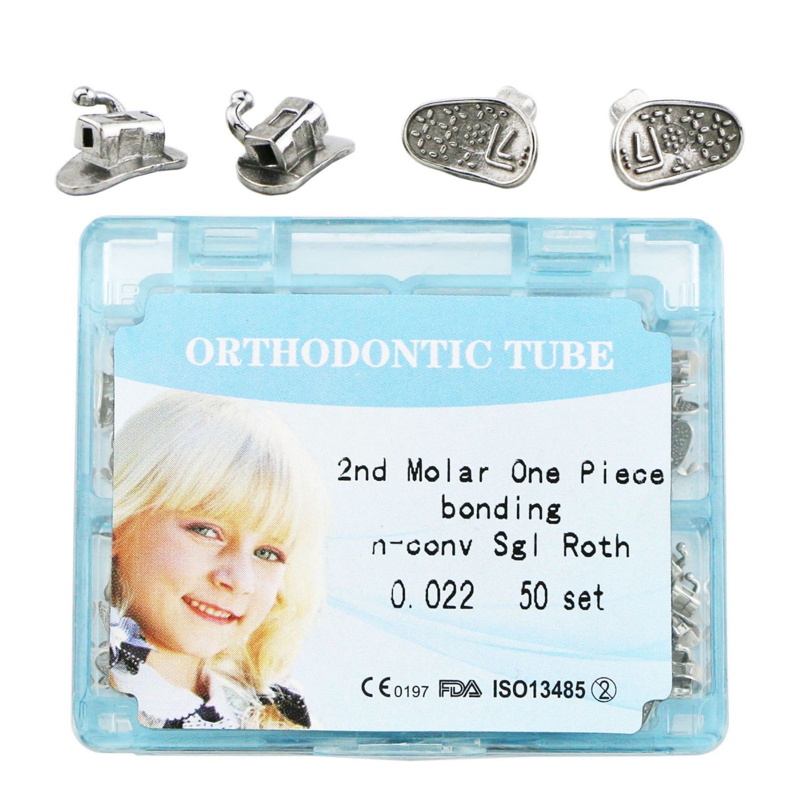 50Sets Dental Orthodontic Monoblock Buccal Tubes 022 1st 2nd Molar MBT Roth Tube