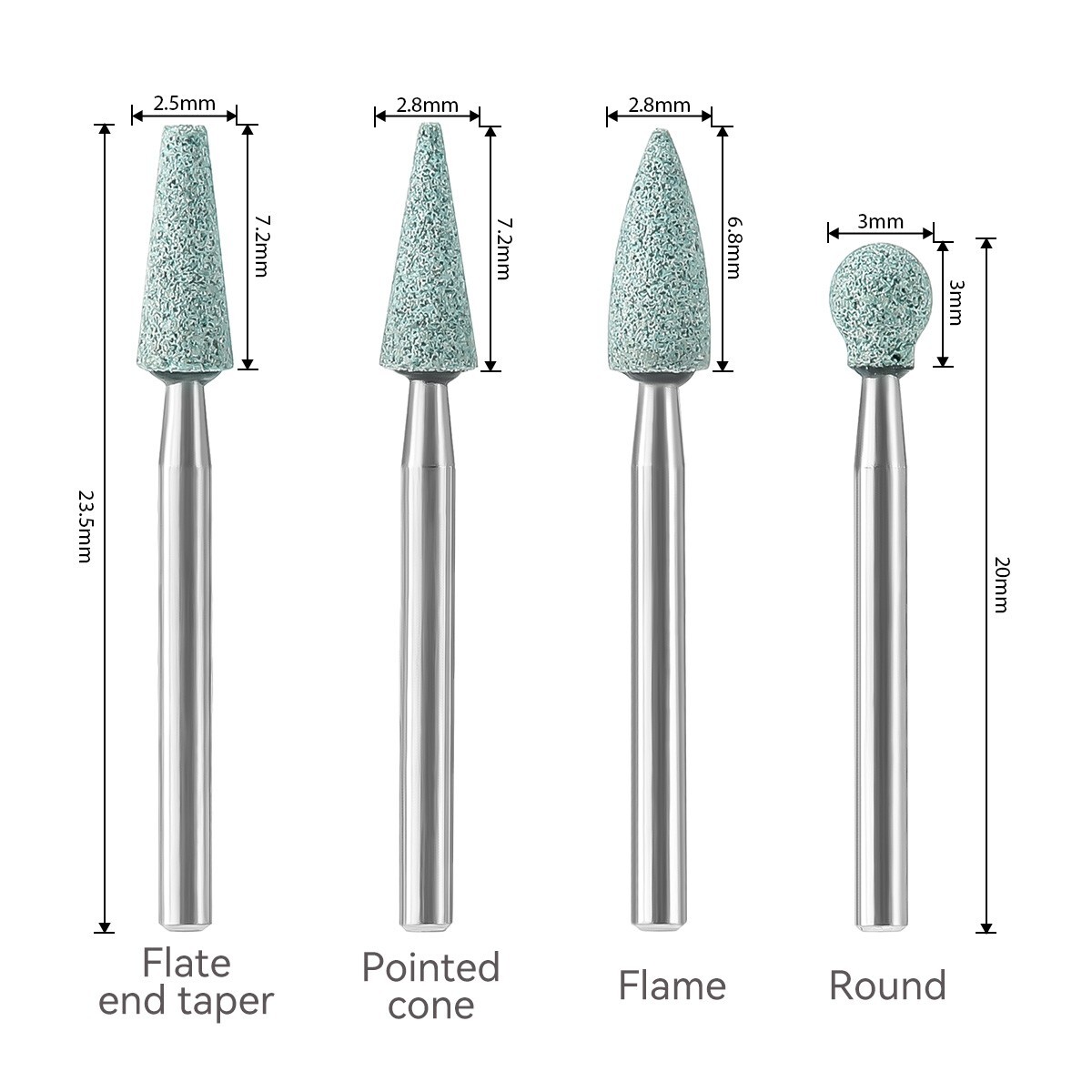 Dental Polishing Burs Porcelain Resin FG Burs Coarse / Fine White/Green Stone