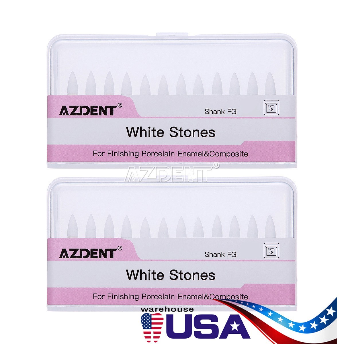 12pcs Dental Flame Mounted Stone Polishing Bur Tips FG Abrasion Point Polisher