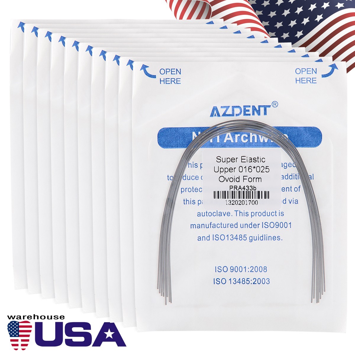 Dental Ortho Braces Super Elastic Niti Ovoid Form Rectangular Arch Wires Rectang