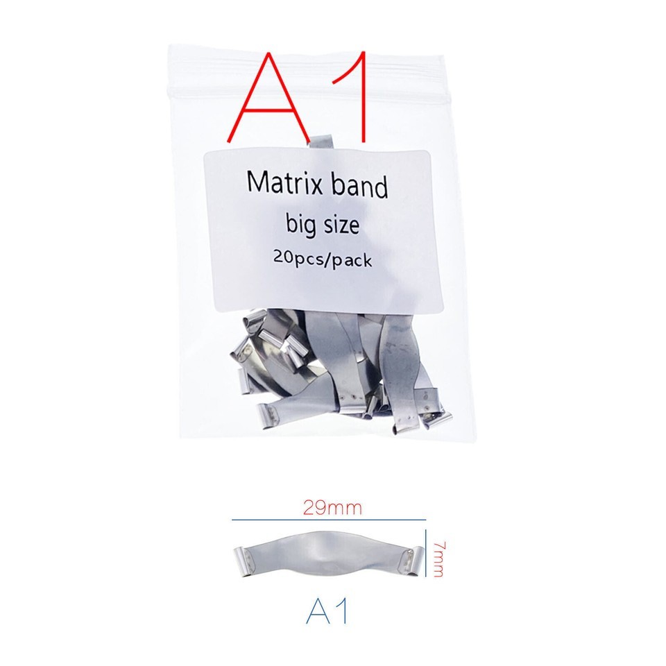 20Pcs/Pack Dental Saddle Contoured Metal Matrices Matrix Band/Springclip