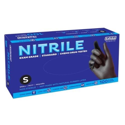 First Glove Black Disposable Nitrile Gloves 3 Mil Latex & Powder Free
