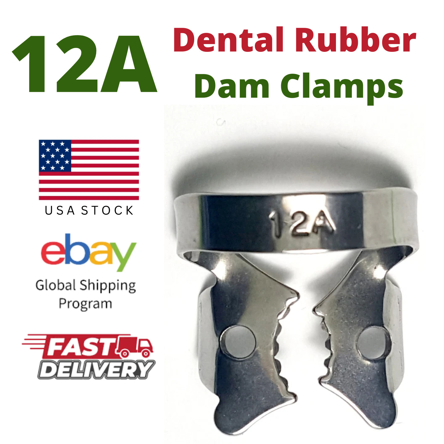 Dental Rubber DamClamp 12A Brinker Molar German Stainless Steel Autoclavable USA