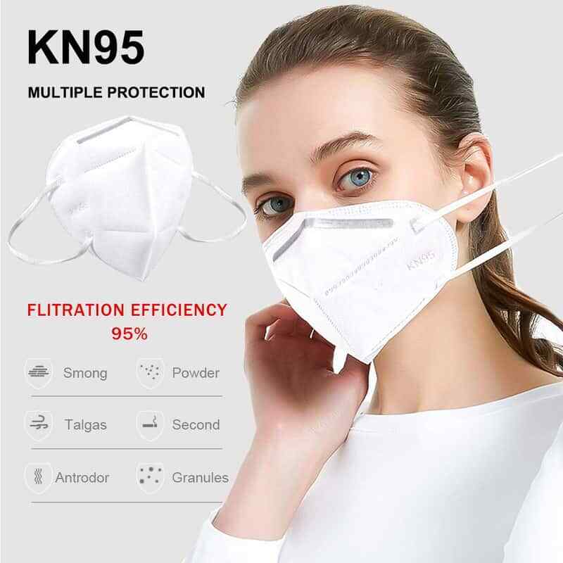 10/30/50/100 Pcs White KN95 Protective 5 Layer Face Mask Disposable Respirator