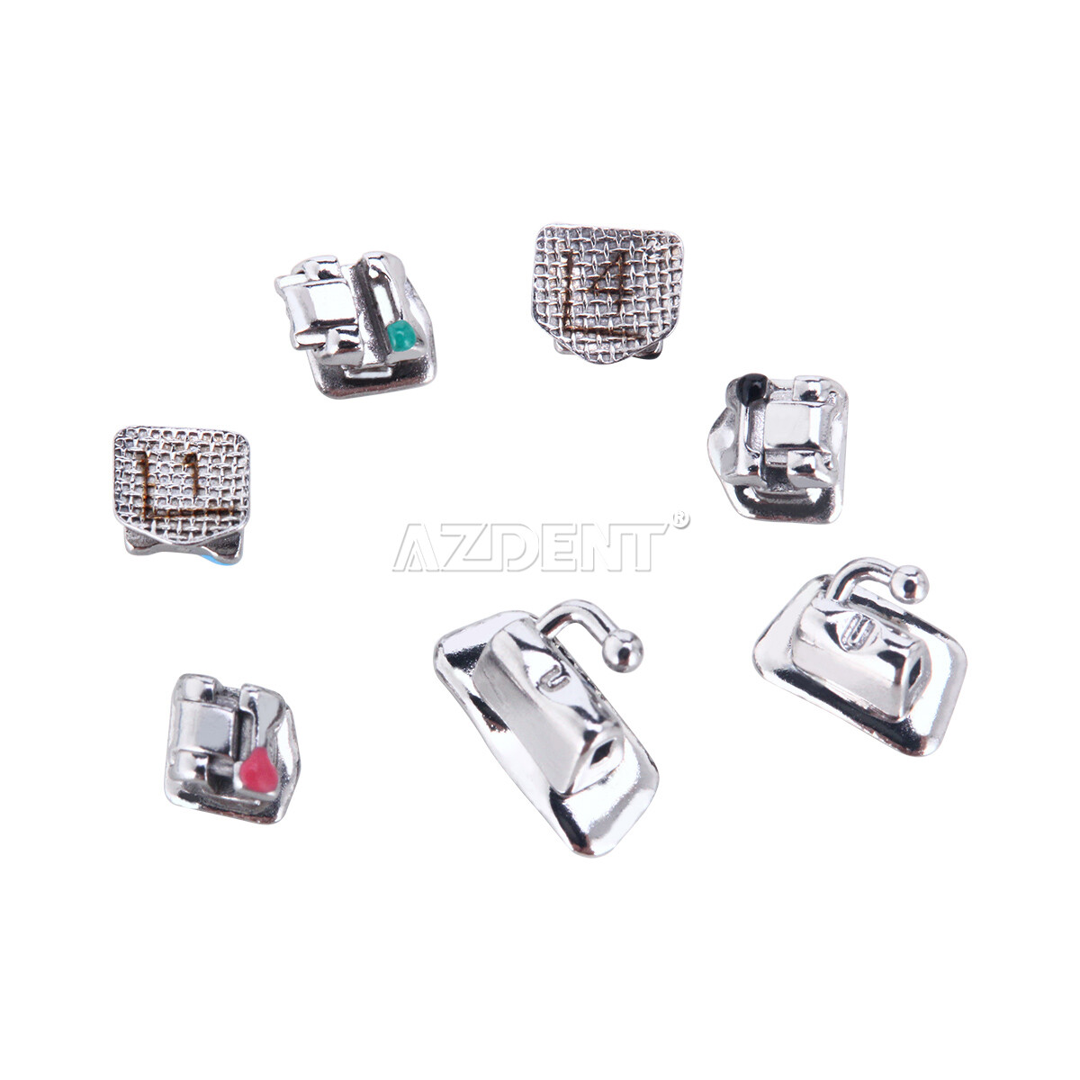 AZDENT Dental Orthodontic Self-Ligating Brackets Braces Roth MBT.022 Hooks 345