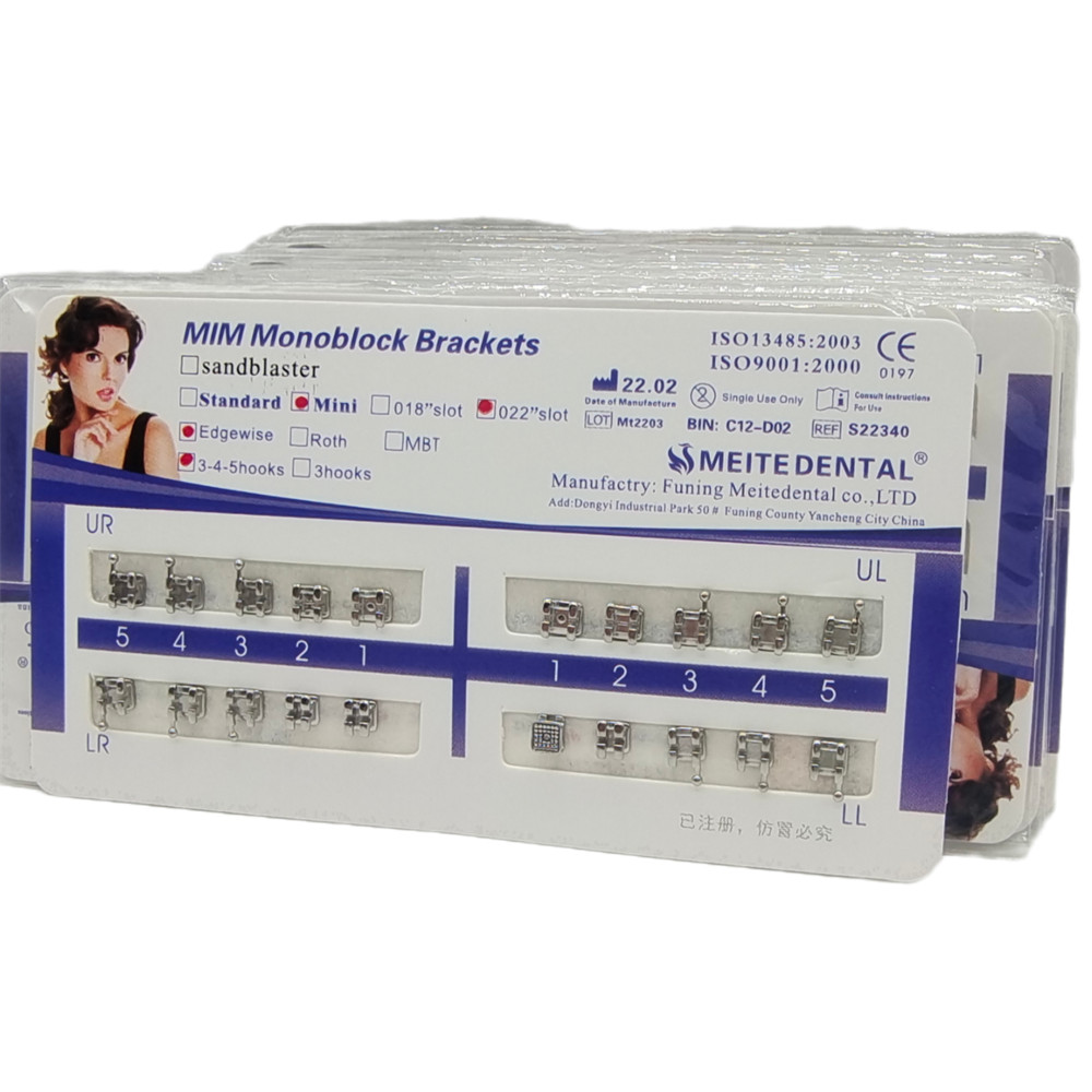 20pc/Kit Dental Orthodontic Bracket Braces MIM Mini Edgewise .022 Hooks 3-4-5