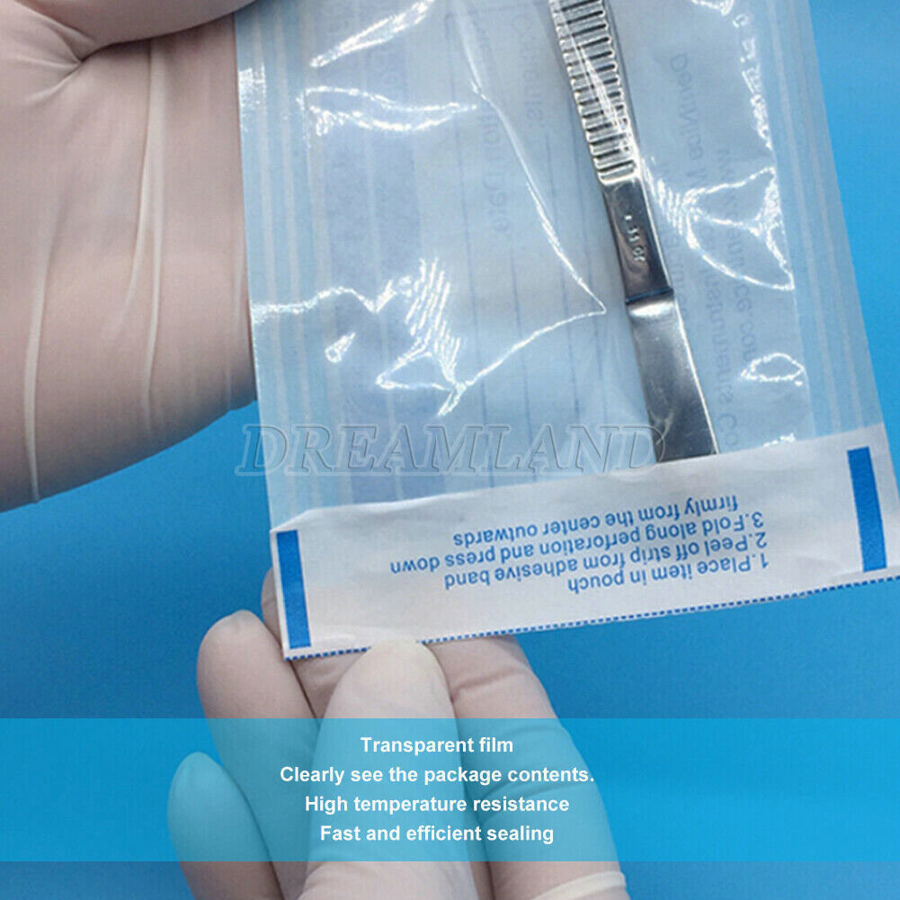 3.5″ x 10″ Self-Sealing Sterilization Pouches for Autoclave (1 Box of 200)