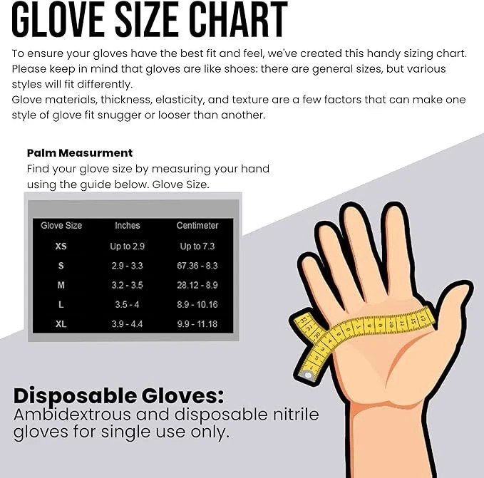Black Blue Nitrile Gloves Disposable Powder Free Latex Free Medical Exam XS-2XL
