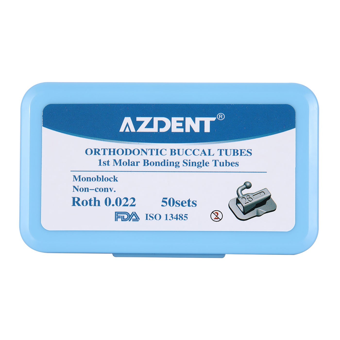 AZDENT Dental Orthodontic Buccal Tubes 1st 2nd Molar Tube Roth MBT 022 Bondable
