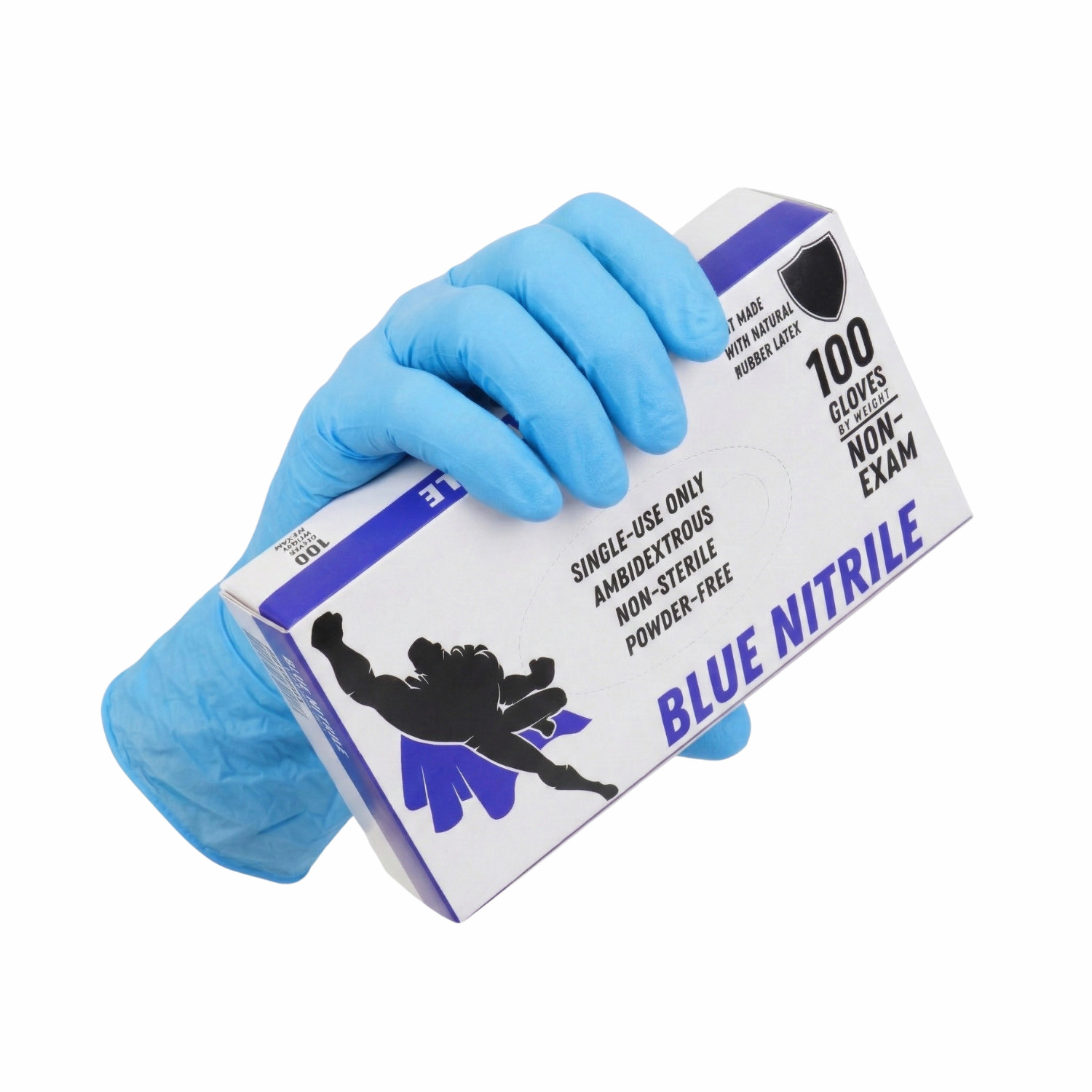 1000 Gloves Blue Industrial Nitrile Gloves Powder Free 5 Mil 2XL