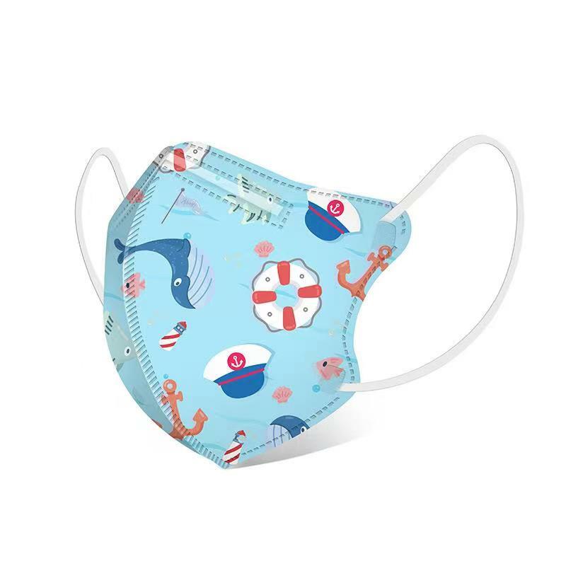 50Pcs Cartoon 3D Kids BFE 95% Protective 4 Layer Face Mask Disposable Respirator