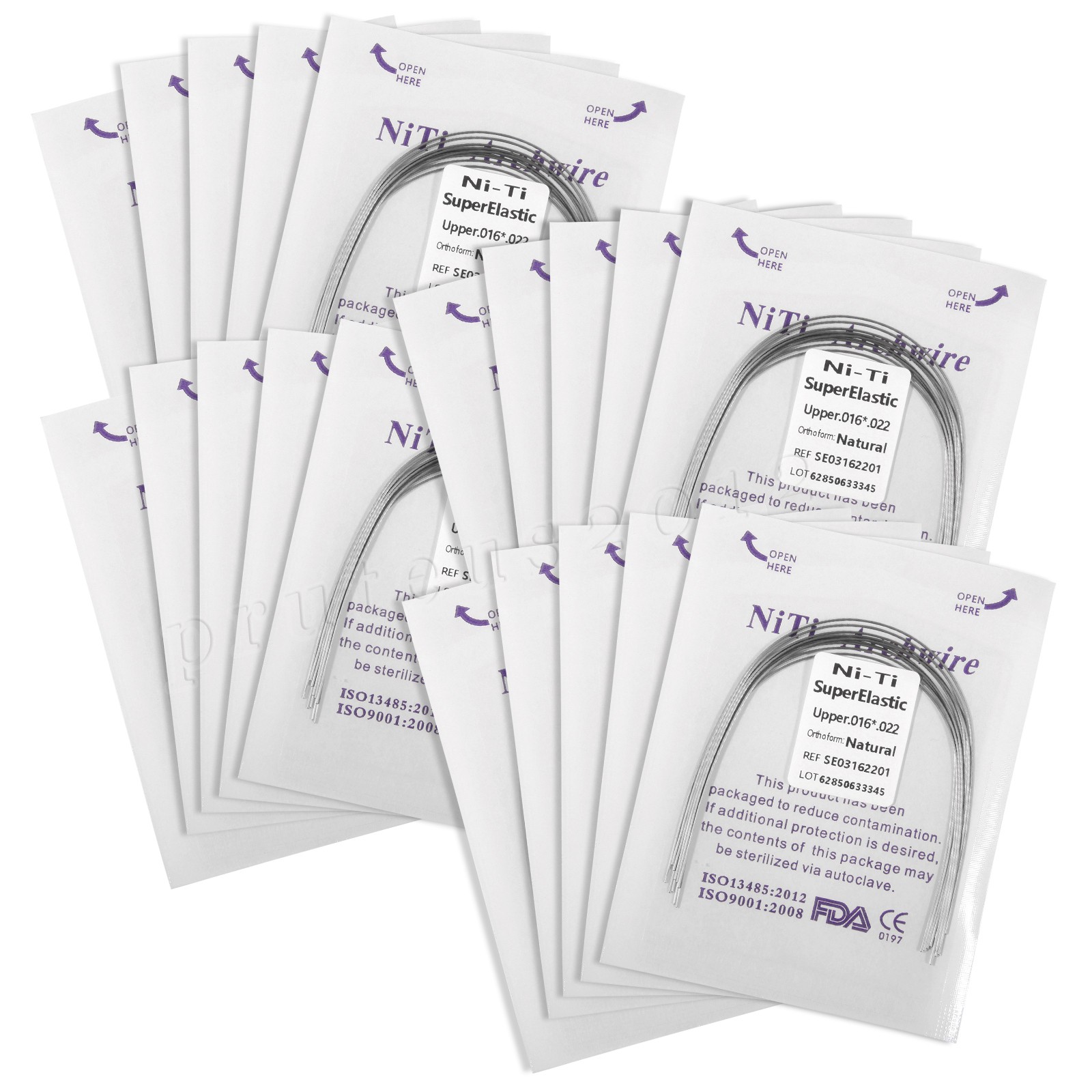 Dental Orthodontic Arch Wire Super Elastic Niti Round Rectangular Natural Form