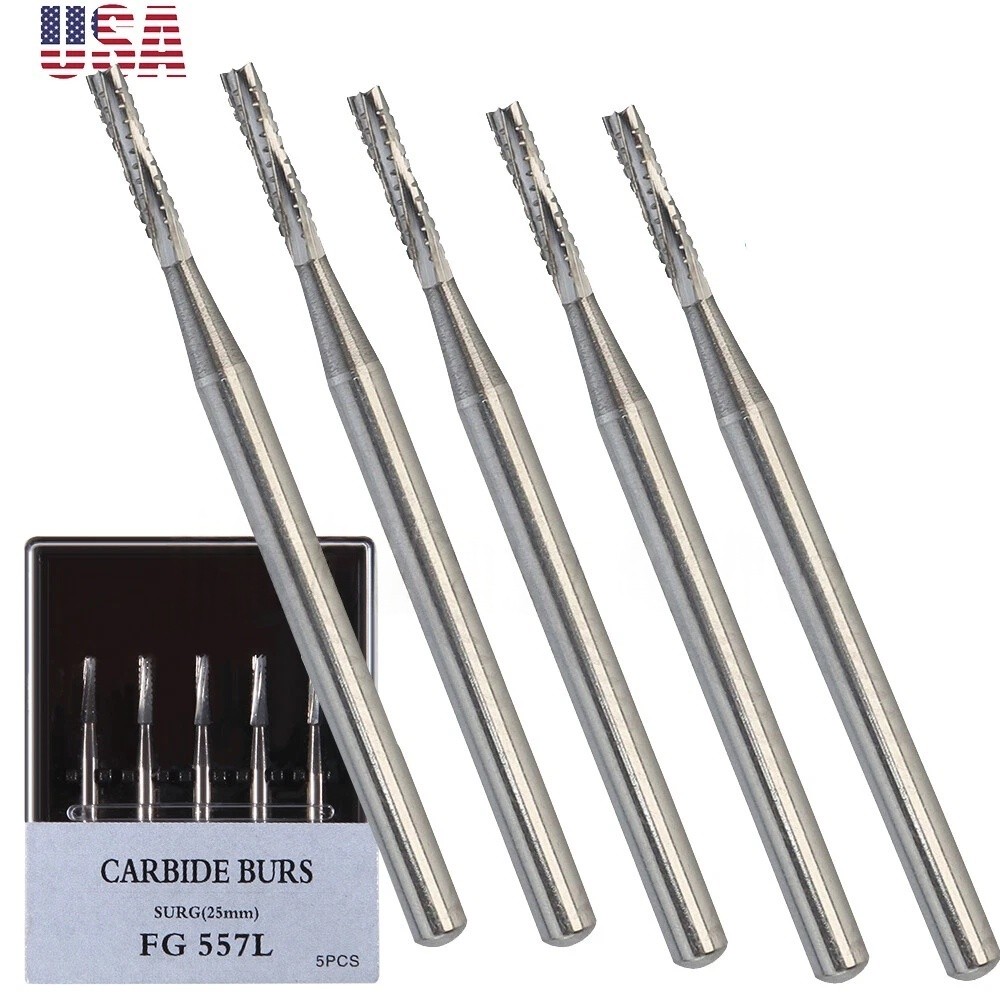 Burr Dental Surgical Burs 557L Long 25mm Carbide Bur High Speed FG SURG FGOS SL