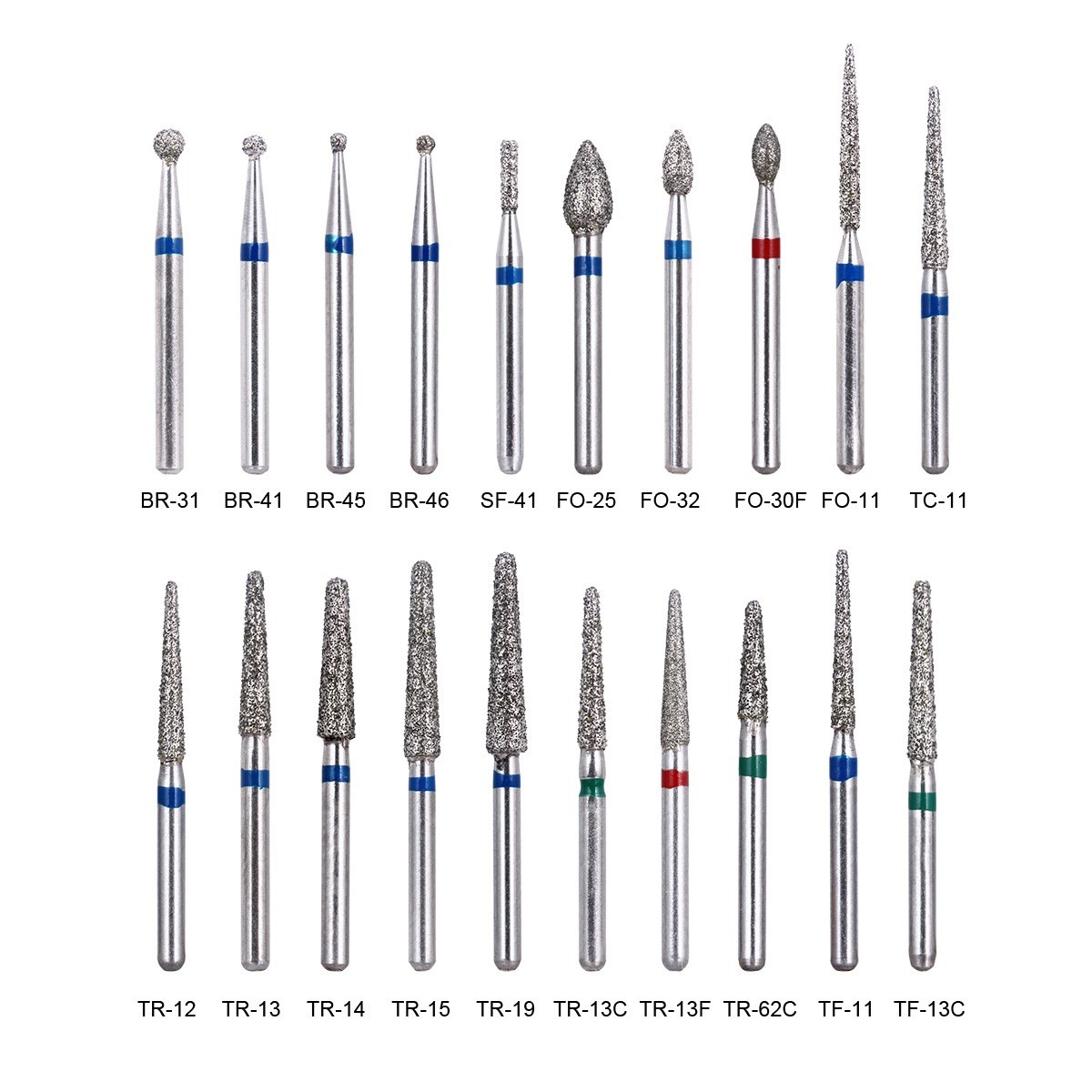 20packs/100Pcs Dental Diamond Burs for High Speed Handpiece Medium FG 1.6MM