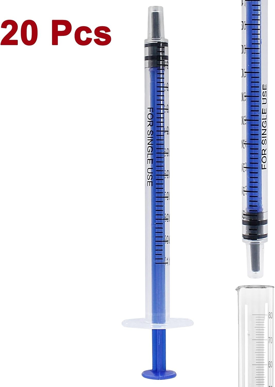 1/2/3 Ml Plastic Syringe, No Needle, Individually Wrapped, Clear Measurement
