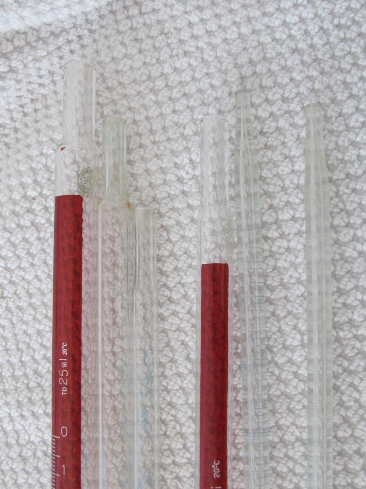 Vintage PYREX & EXAX Glass TD Serological Pipet TD 25ml 10ml 5ml 1ml LOT NICE!!!