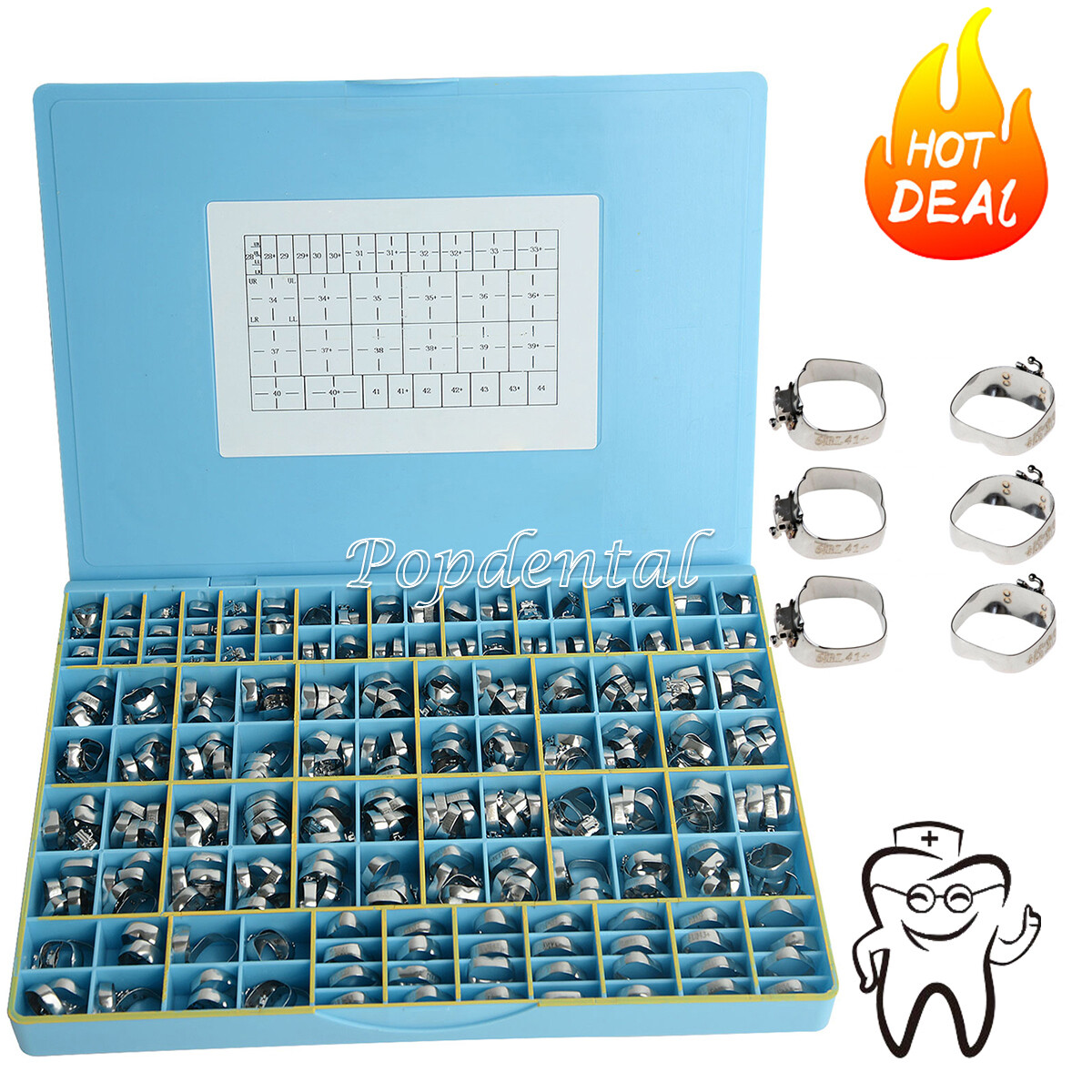 AZDENT Dental Orthodontic 1st Buccal Tube Molar Sgl Bands Roth022 4Pcs/Set 85Set