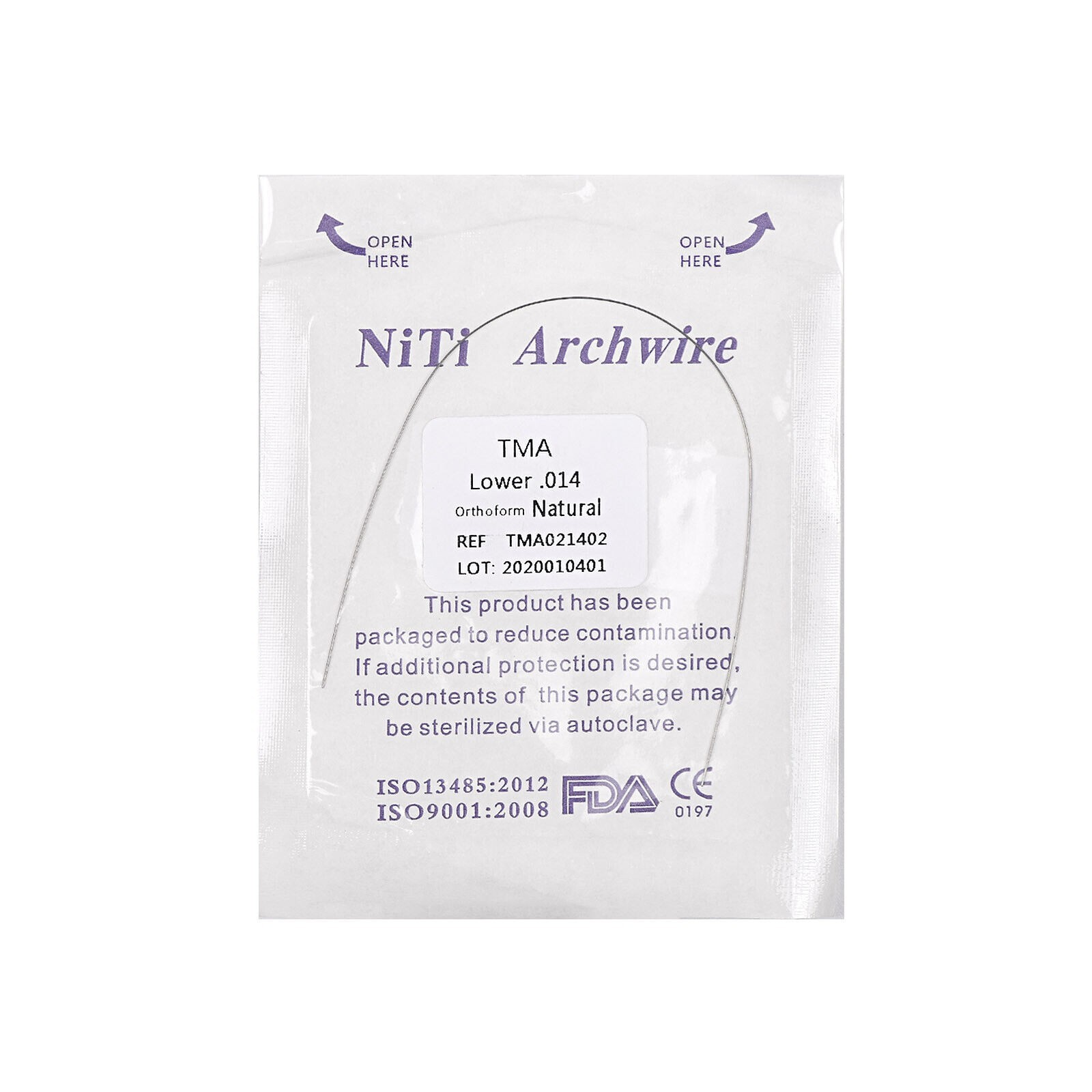10 Packs Dental Orthodontic TMA Arch Wire Round Ovoid Round Upper/Lower 012-020