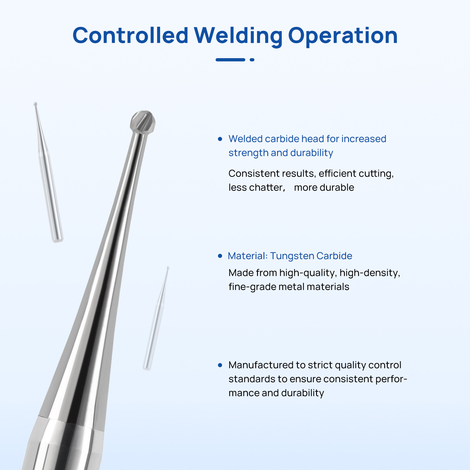 5/pk Dental Carbide Burs FG RA 1-5# Round Cone Burs for High Speed Handpiece