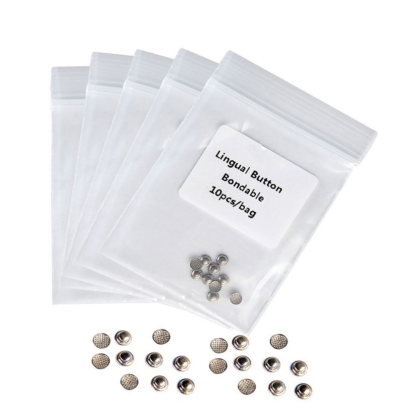 5 Packs AZDENT Dental Orthodontic Lingual Buttons Bondable Round Base Monoblock