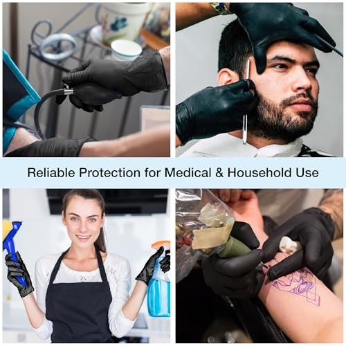 1st Choice Black Nitrile Gloves, 100 Small (Pack of 100)