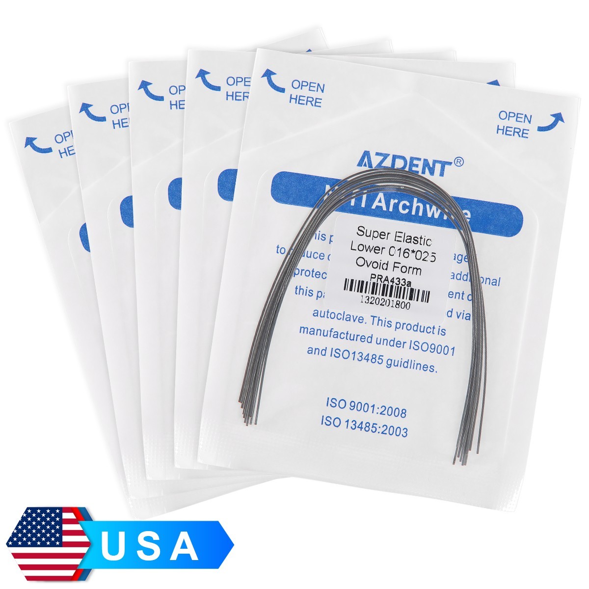 Dental Ortho Braces Super Elastic Niti Ovoid Form Rectangular Arch Wires Rectang