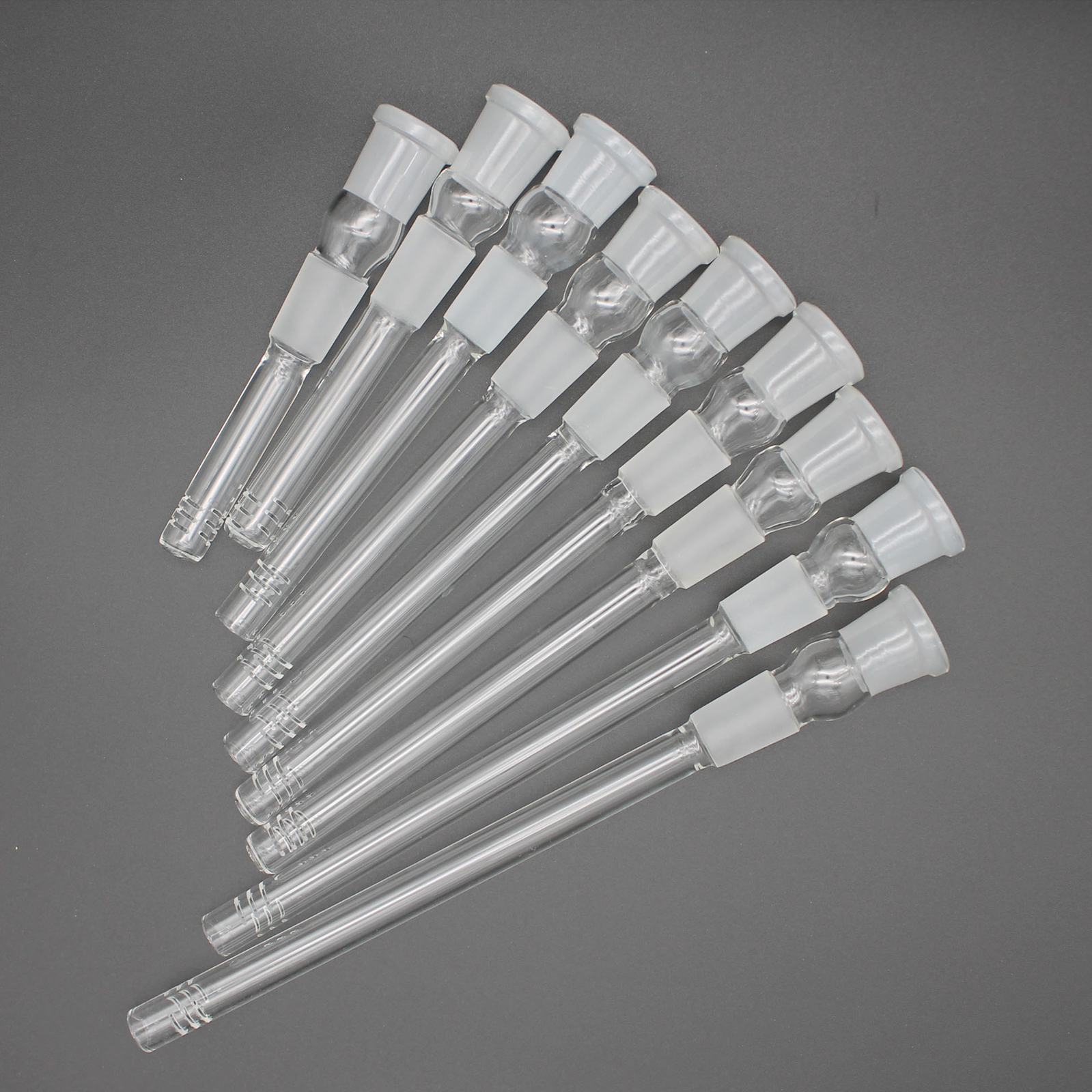 Clear Pyrex Borosilicate Lab Glass 18mm / 18mm Downstem (2.5-7″)