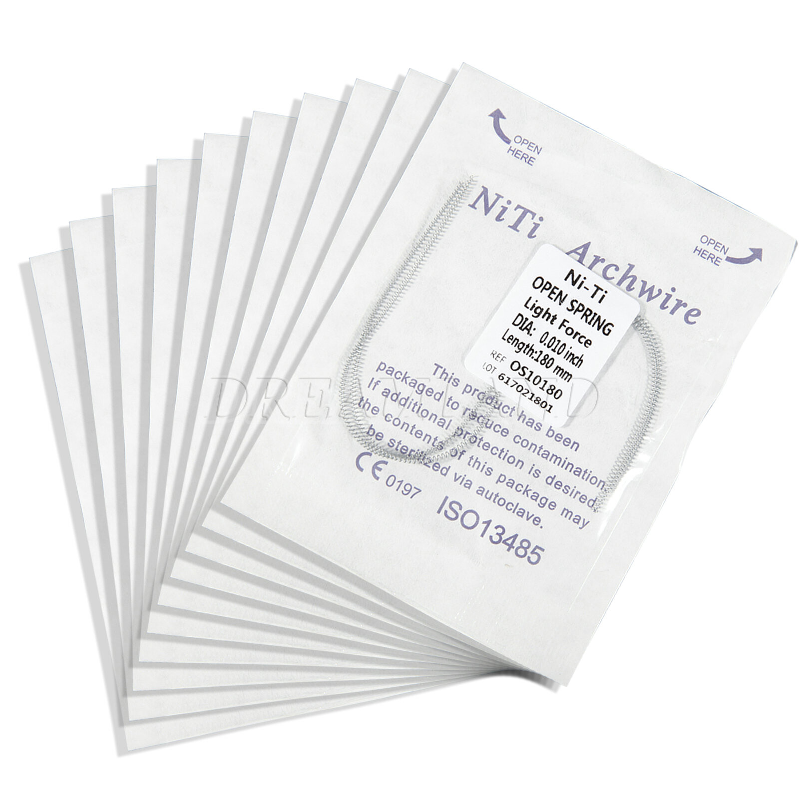 1-100Packs Dental Orthodontic Niti Open Coil Spring NITI Alloy 0.010/0.012*180mm