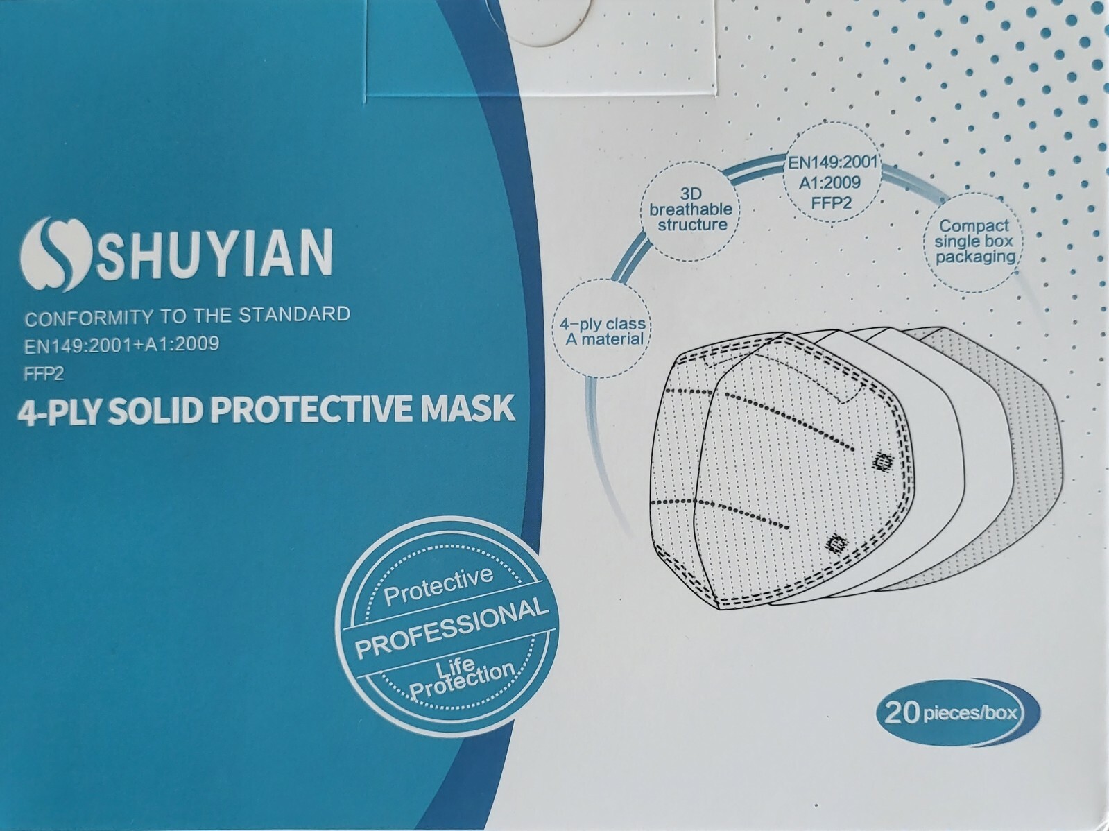 20/40/100 Pcs White KN95 FFP2 Protective Face Mask BFE 95% Disposable KN95 Mask