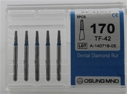 Dental Diamond Burs, Standard Grit Multi-Use, 5 Pcs/Pk [170TF-42]