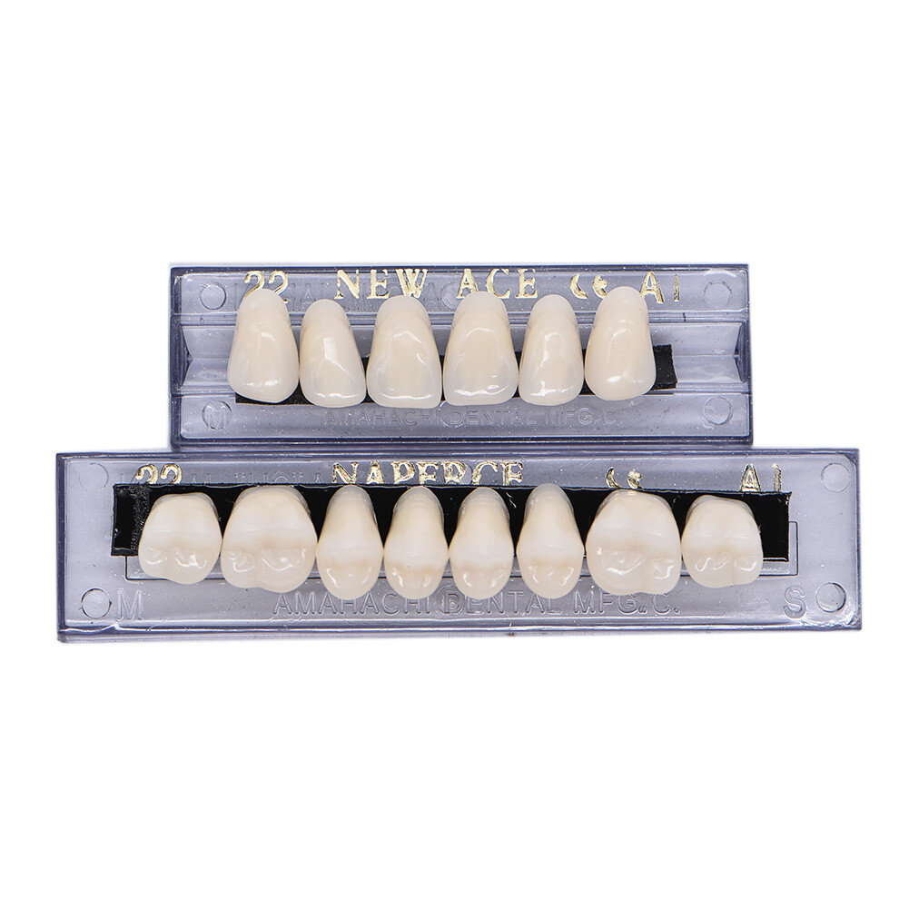 1-6 Box Dental Acrylic Resin Denture 22# A1 Full Set Teeth Upper Lower Shade HOT