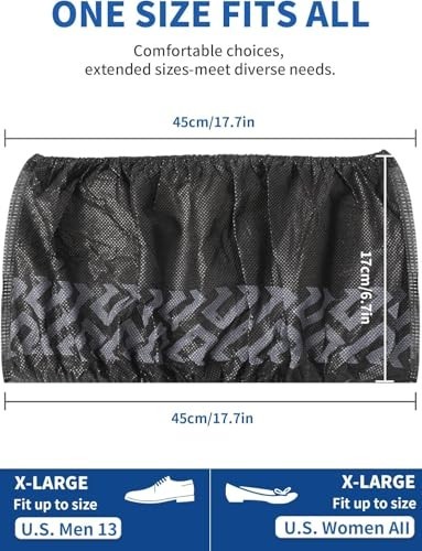 50 Pack Disposable Shoe Covers – Non-Slip, Breathable Boot Covers for Indoor Use