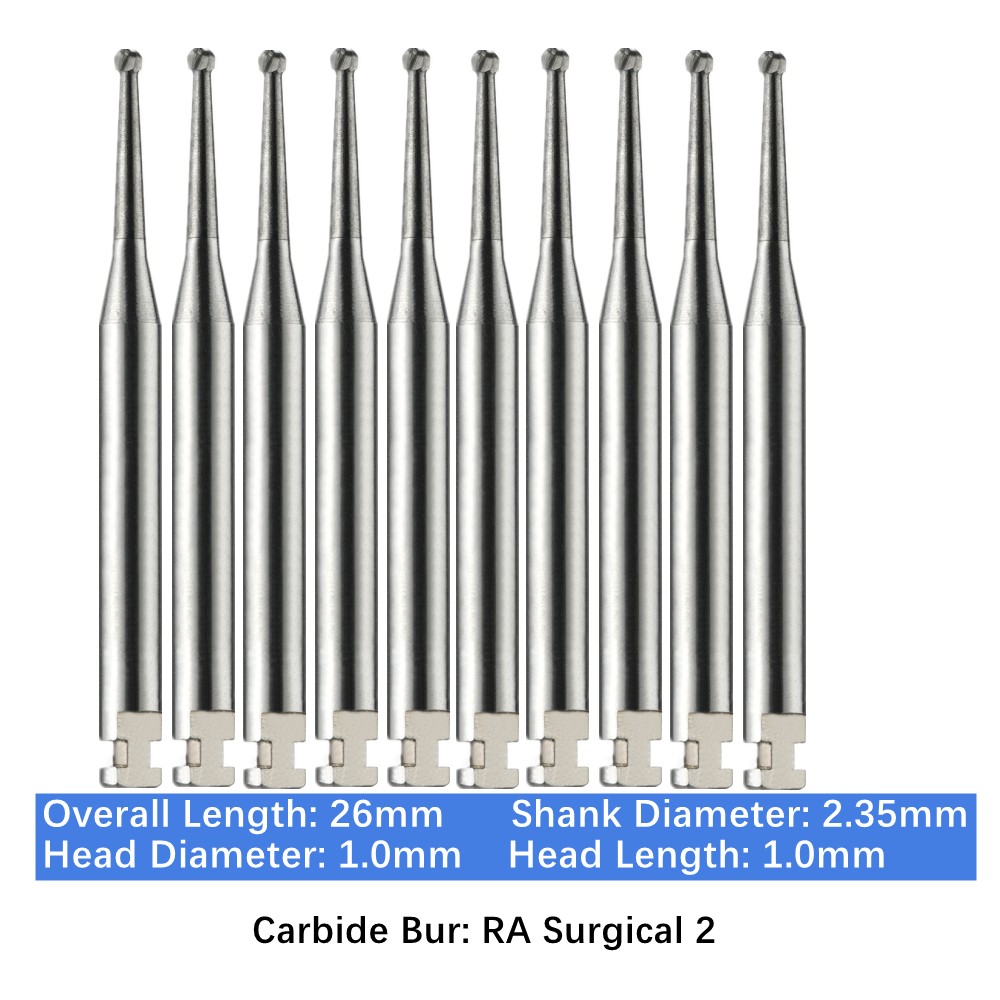 Vakker 10PC Dental Low Speed Carbide Burs Tungsten Latch Type LA RA SURG Bur