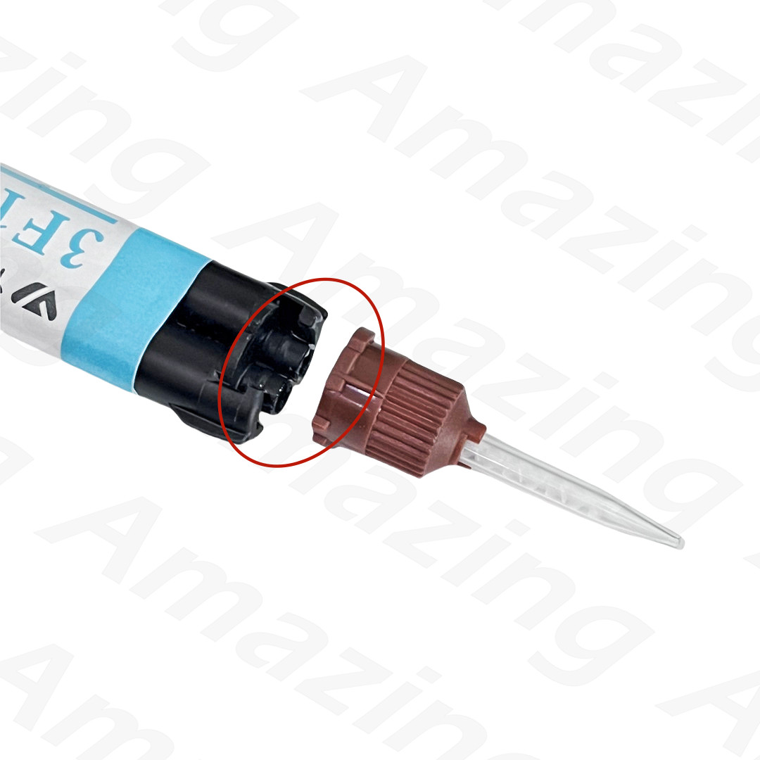 Dental Brown Short Temporary Cement HP Mixing Tips Impression 1:1 Ratio Static