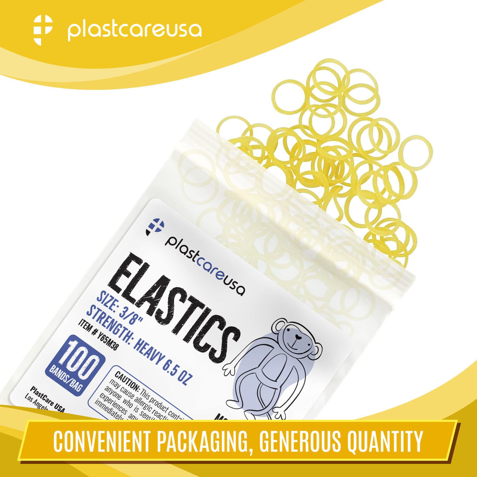 2000 Light 3.5 Oz 1/4″ Fox Orthodontic Latex Elastic Rubber Bands Braces