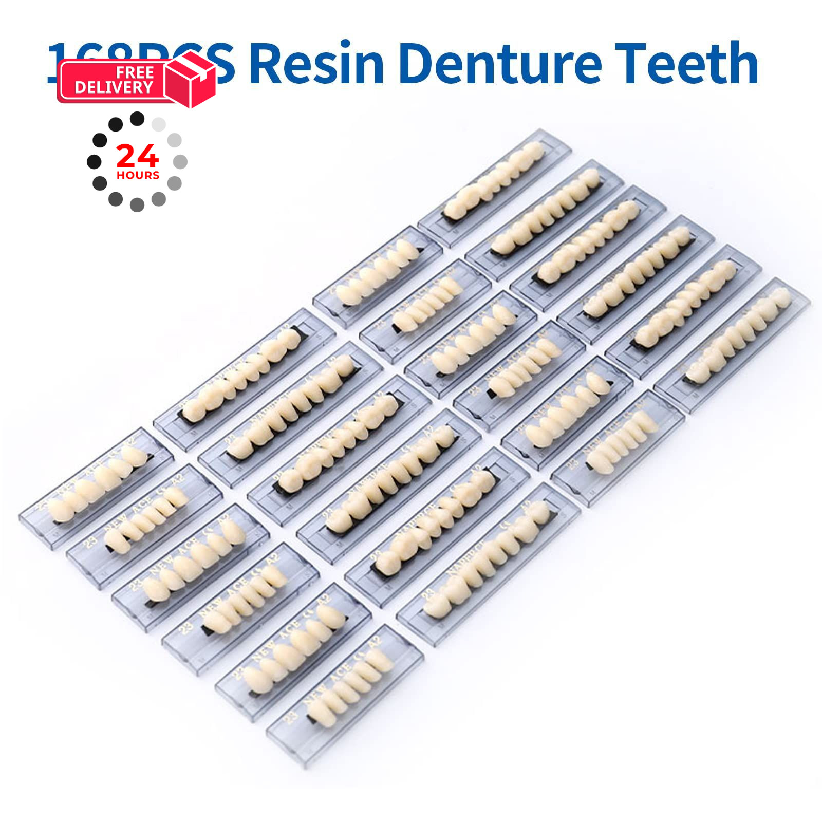 168 Pieces False Teeth Dental Complete Acrylic Resin Denture Teeth, 6 Sets…
