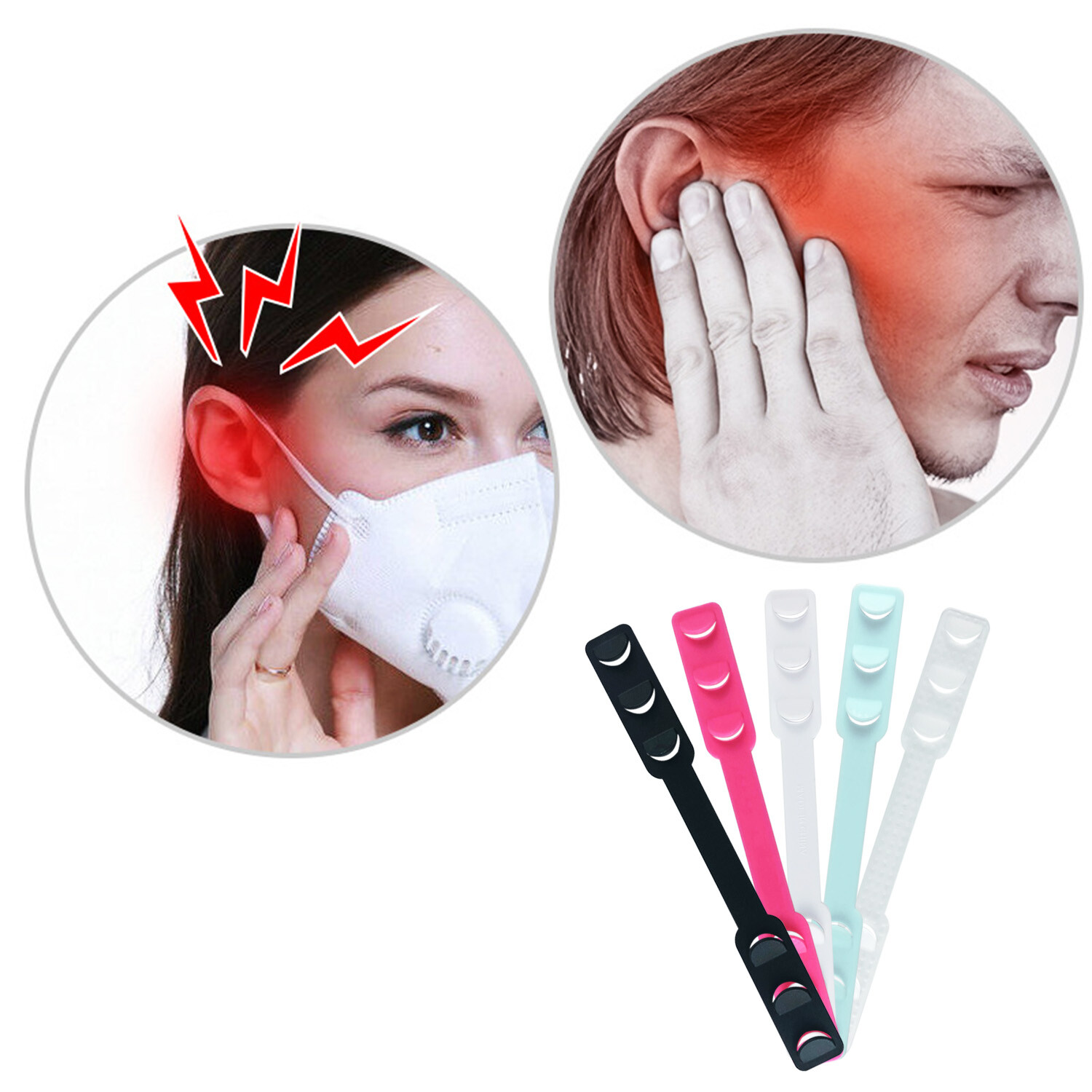 10 PCS Face Mask Ear Hook Adjustable Ear Strap Extension Mask Fixing Buckle US