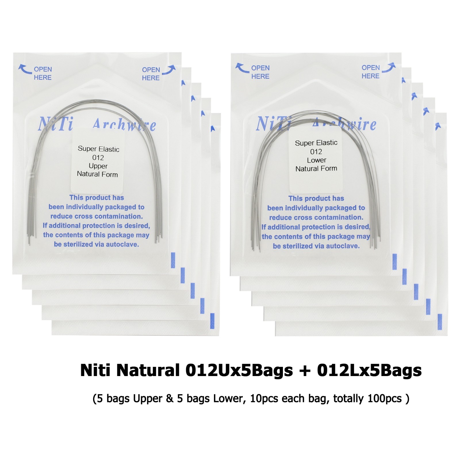 Orthodontic Arch Wire Niti Stainless Steel Round Rectangular Ovoid Natural Form