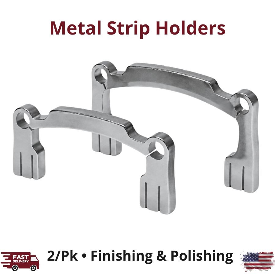 2/Pk Metal Holder Finishing Polishing Strips High Low Crowns Handheld Control