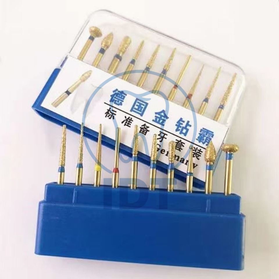 Standard Diamond Bur Set 10 Pcs, Crown Bridge Preparation Kit