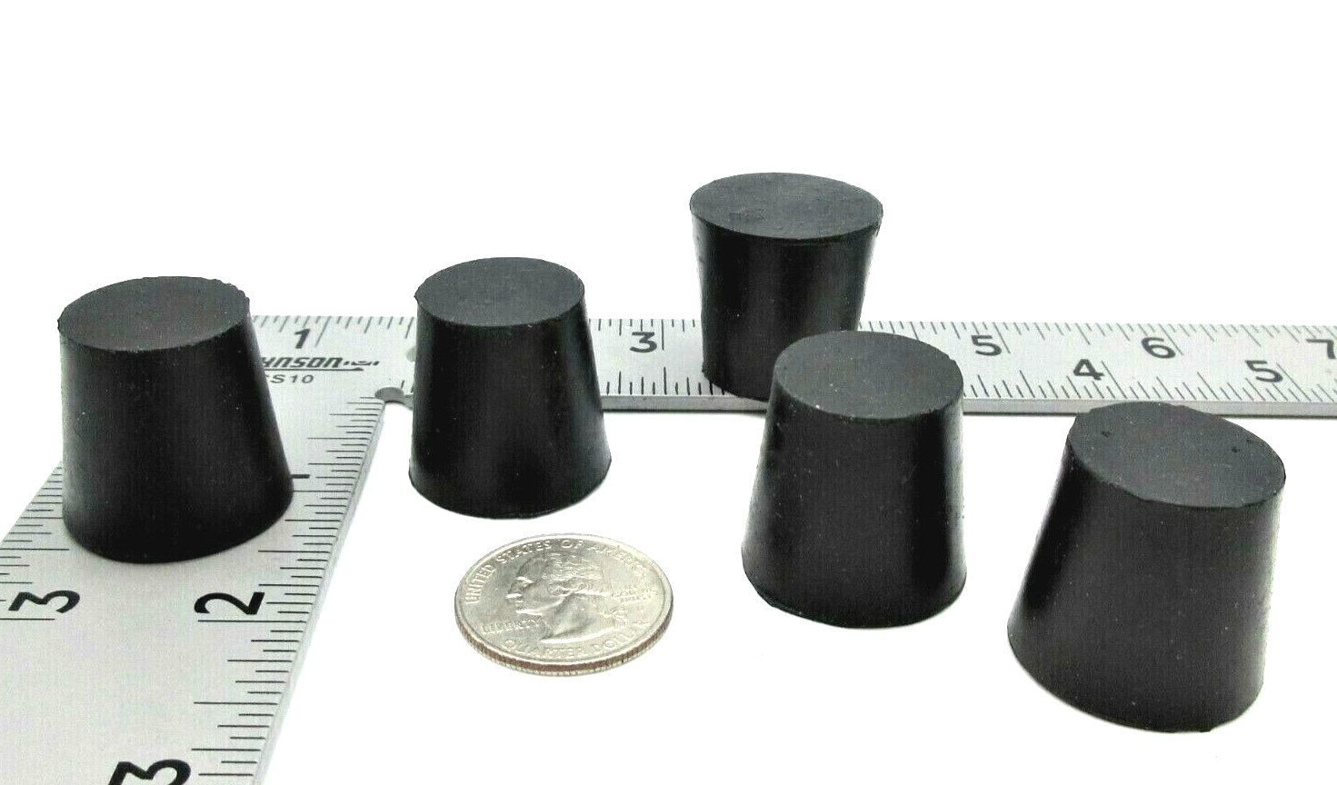 #5 Solid Rubber Stoppers Lab Tapered Plug Cork Fits 1″ ID Various Pack Sizes