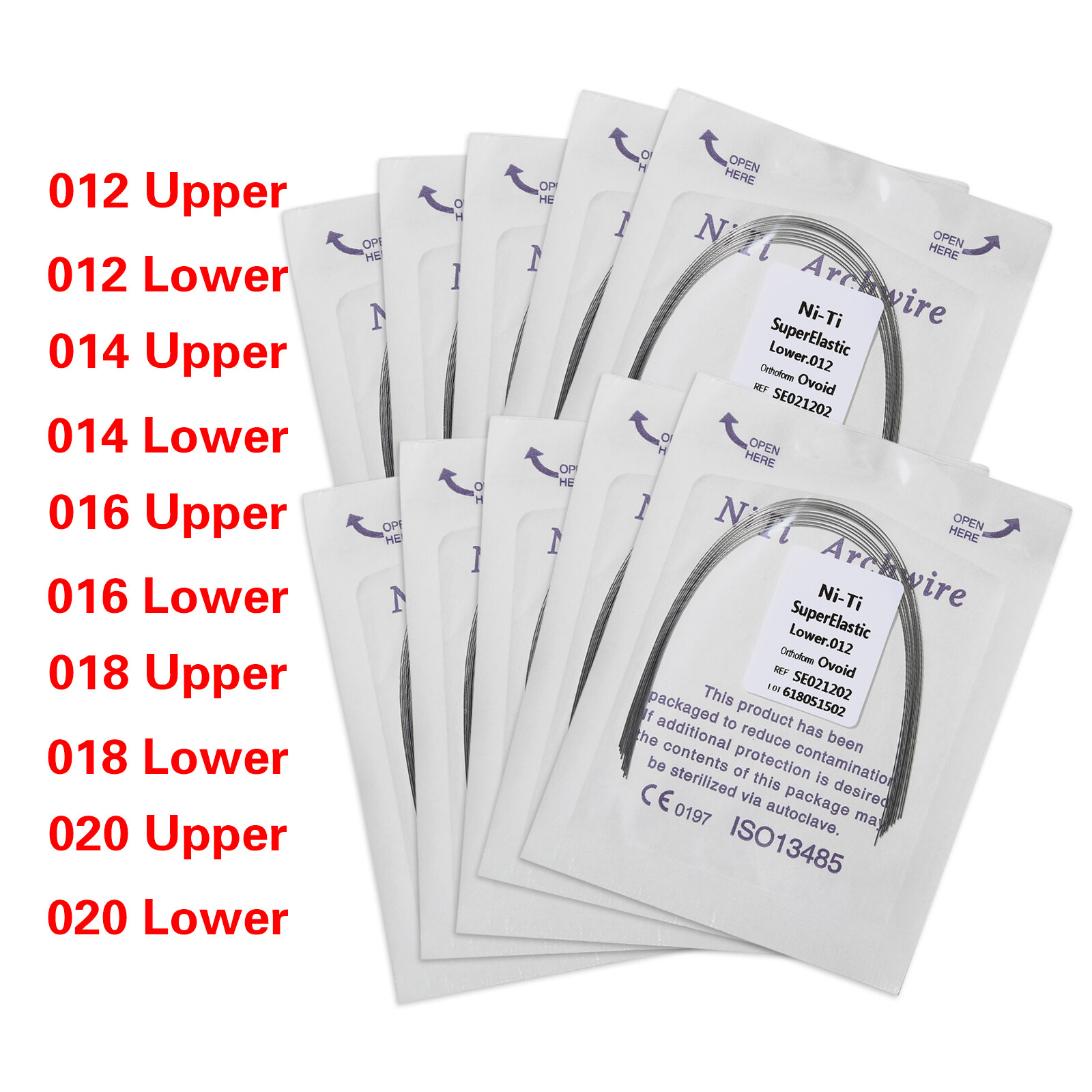 1-200 packs Dental Orthodontic Arch Wire Niti Super Elastic Round Ovoid Form MD