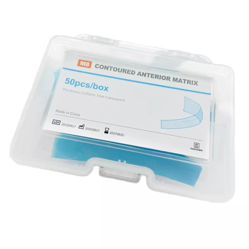 Dental Blue Matrix Strip Contoured Anterior Matrices 0.05mm Restorative Strips