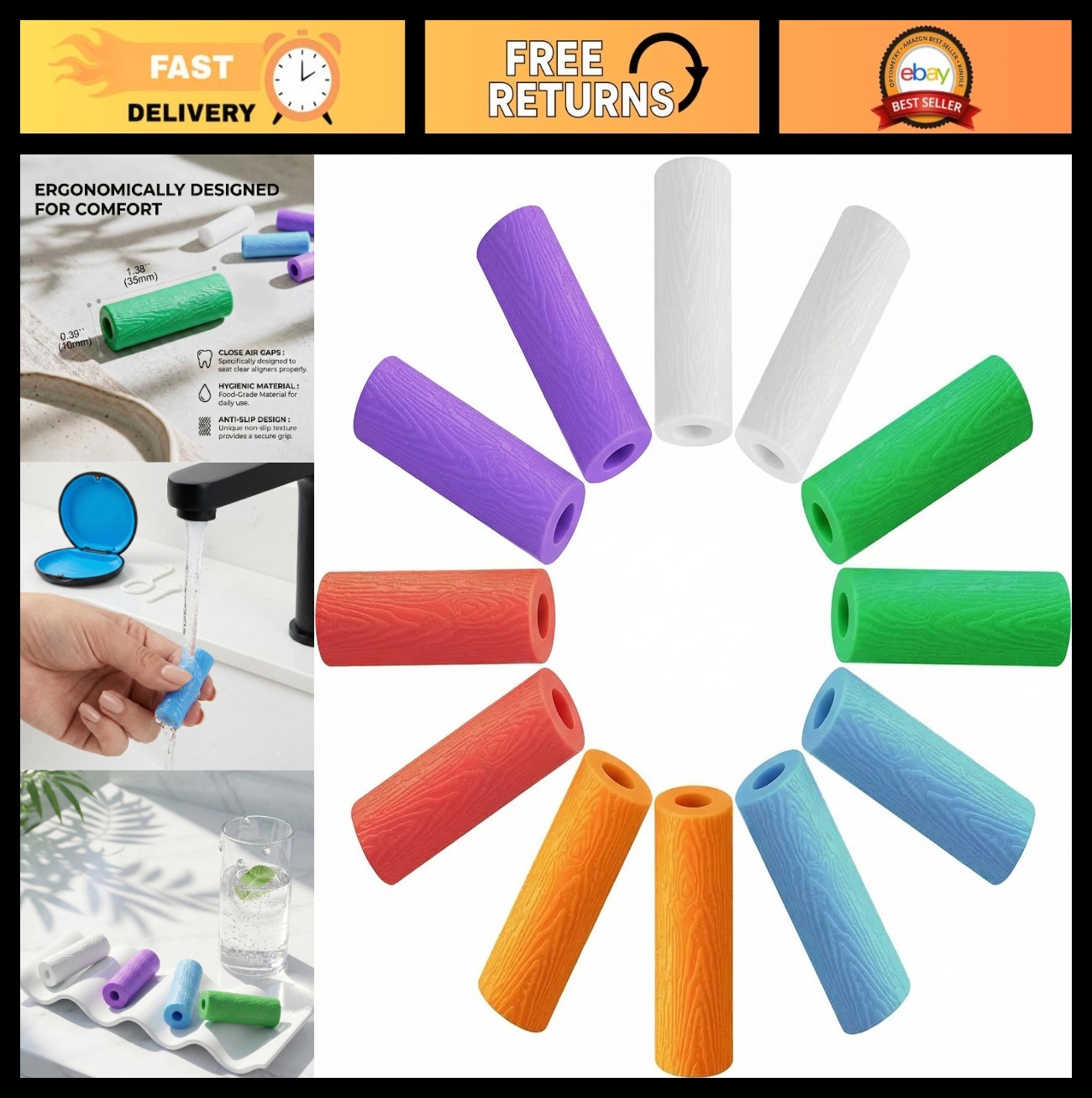 12 Pcs Multicolor Silicone Aligner Seaters for Invisalign & Clear Aligners – Den