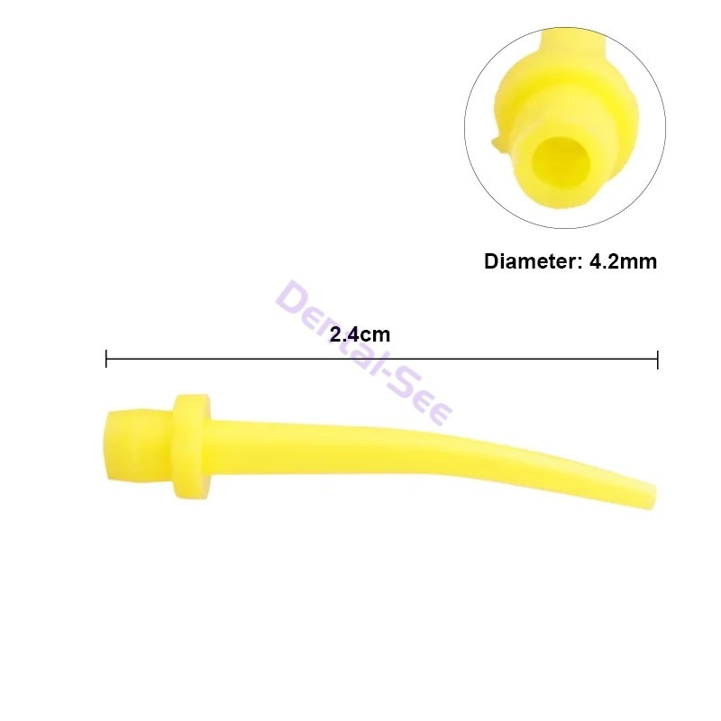 50Pcs/Pack Yellow Dental Impression Mixing Tips Long 7cm/Short 5cm