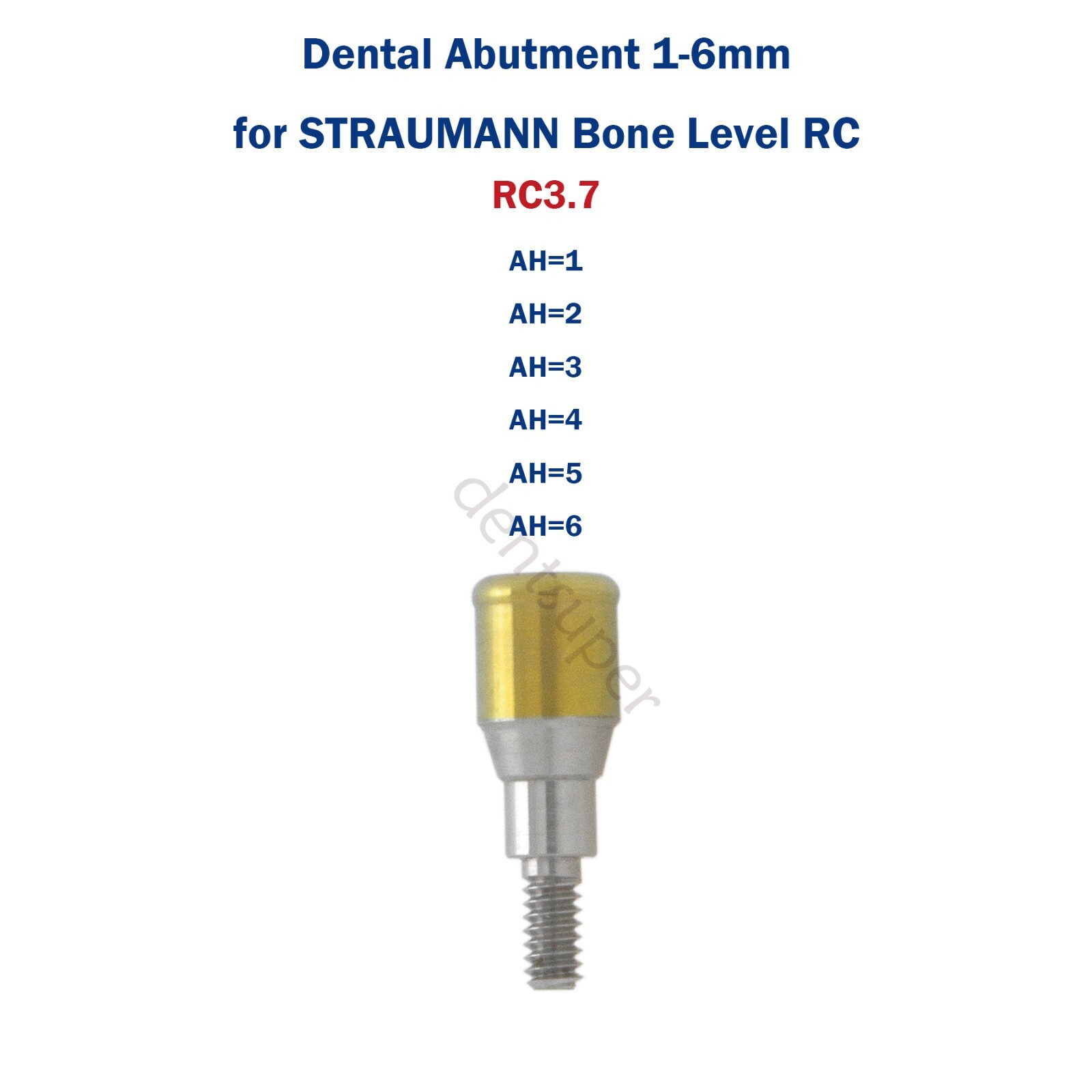 1Pc Dental Fit for Straumann Compatible Abutment NC & RC D3.7MM AH=1,2,3,4,5,6MM