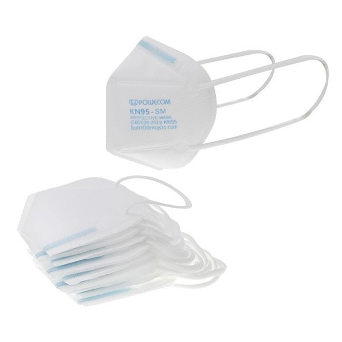 Small KN95 Masks, 4″x 6″, Case (10 per bag, 120 bags per case, 1200 masks/cs)