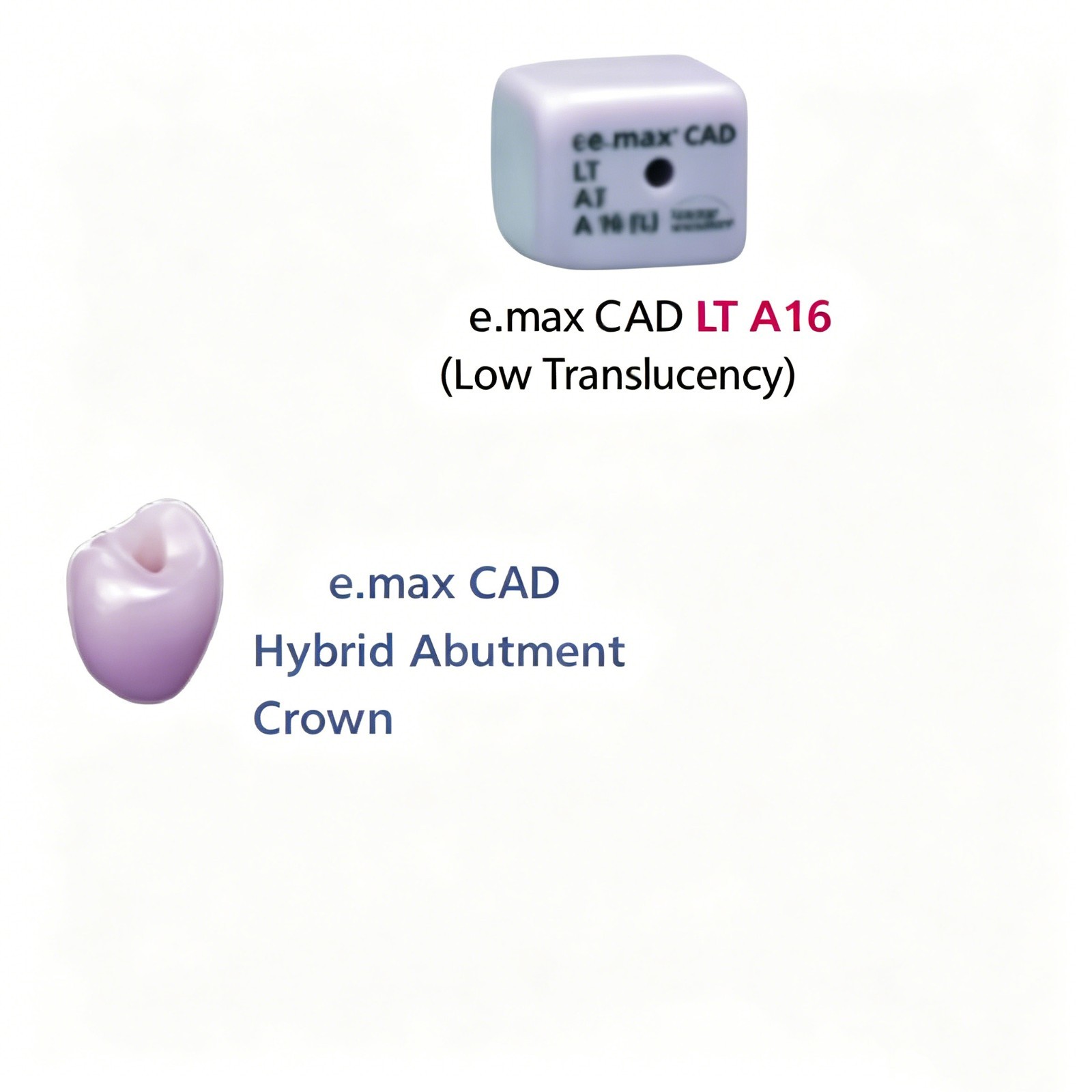 A16 Emax Cerec CAD Blocks Lithium Disilicate Glass Ceramics LT HT A1 A2 A3 4Pcs
