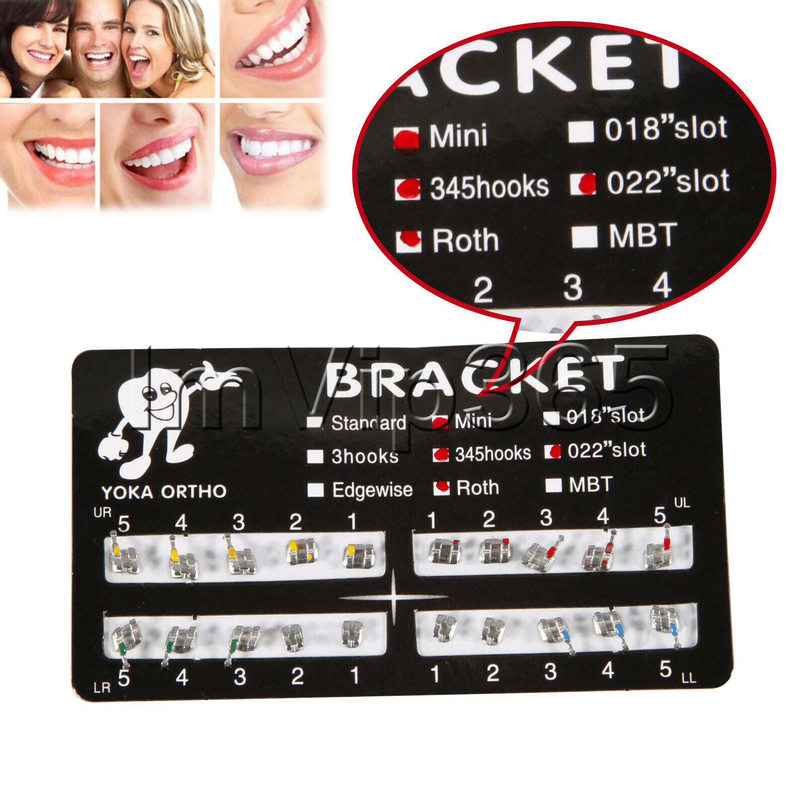 Dental Orthodontic Brackets Metal Self-ligating Ceramic Clear Crystal ALL Types