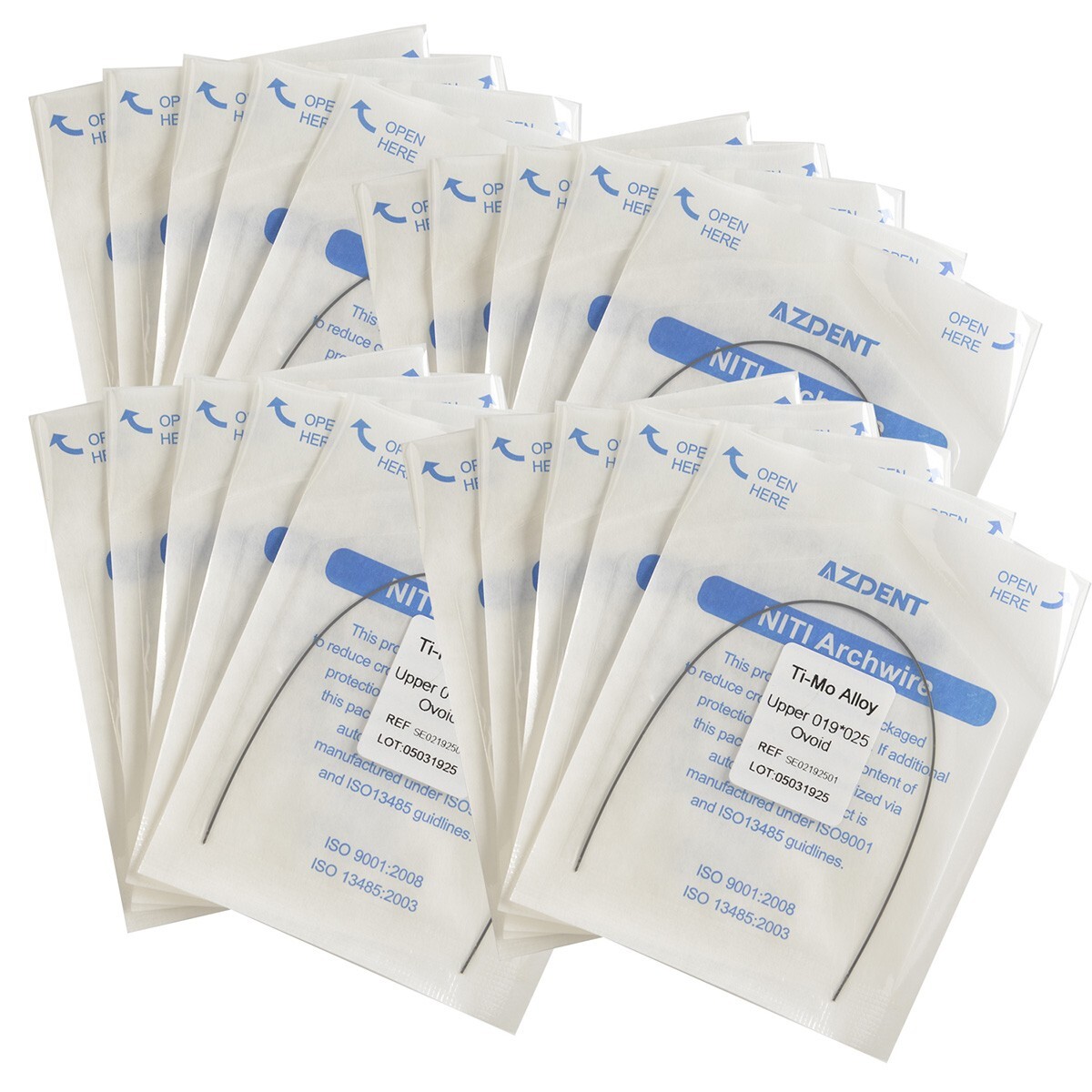 10 Packs AZDENT Dental Orthodontic TMA Alloy Rectangular Arch Wires 19X25 Upper